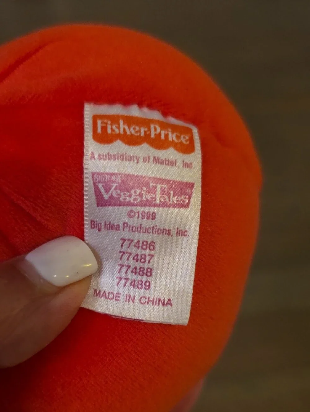 Fisher-Price Vintage 1999 Veggie Tales Bob The Tomato Plush Character